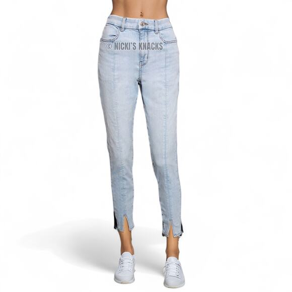 American Eagle Outfitters Denim - American Eagle Women's Light Wash Curvy Hi-Rise Jegging Split Hem Size 8